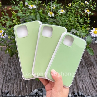 🔥เคสกำมะหยี่มีโลโก้ สีมัทฉะ ใช้สำหรับเคสมือถือ i13 mini Pro Promax,7 8 plus,SE2,X XR XSmax,11 Pro Max,12 mini Pro Max🔥