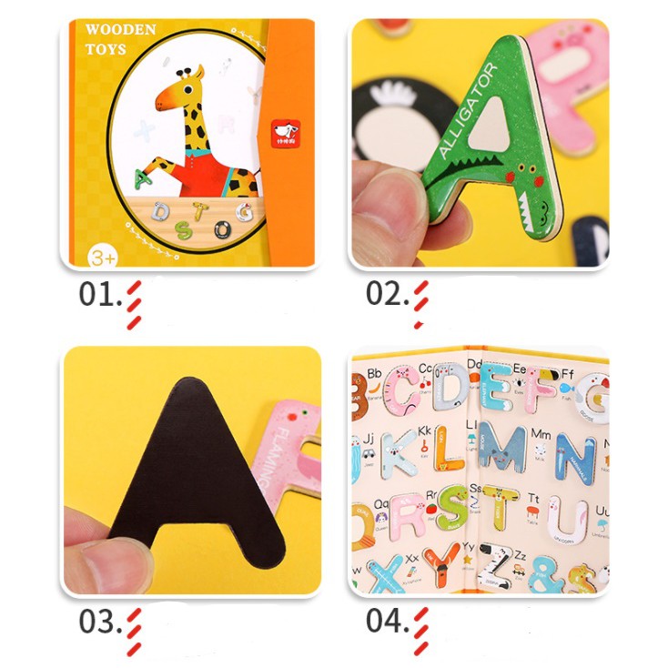 New🌈Magnetic ABC Book สมุดแม่เหล็กตัวอักษรภาษาอังกฤษพิมพ์ใหญ่ พิมพ์เล็ก พกพาสะดวก ติดไวท์บอร์ดได้ ของเล่นเสริมพัฒนาการ