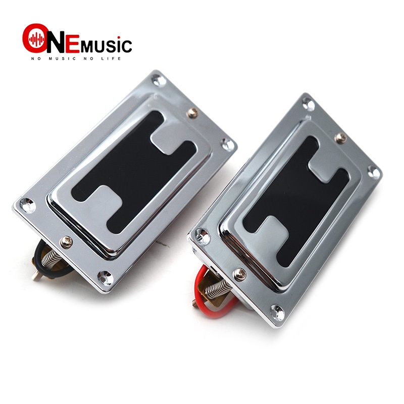 Mini Style Two Line Sealed Electric Gutiar Bass Humbucker Pickup Neck/Bridge Pickup Chrome