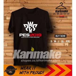 เสื้อยืดผ้าฝ้ายพิมพ์ลายแฟชั่น เสื้อยืด พิมพ์ลายโลโก้เกมฟุตบอล PES 2019 Pro Evolution