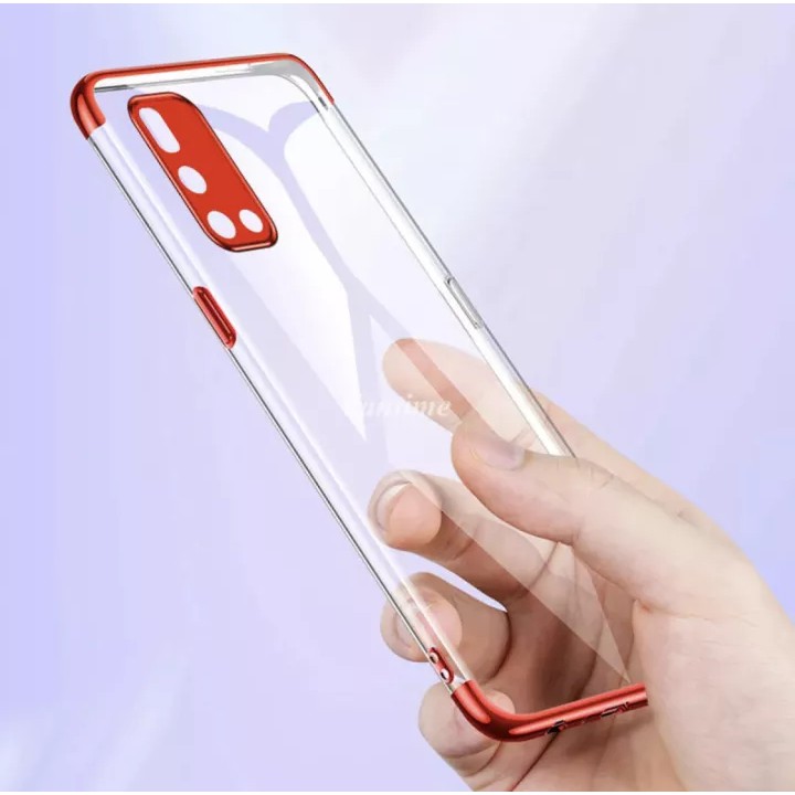 Case Vivo V19 เคสนิ่ม TPU เคสใสขอบสี สีดำ สีแดง สีนำเงิน เคสสวยและบาง