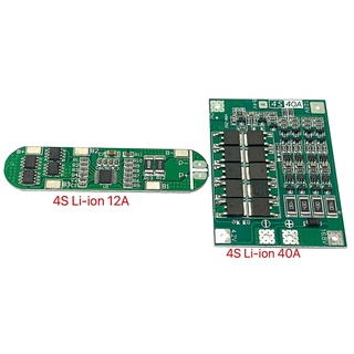 BMS 4S 12A กับ 4S 40A ไอออน 3.7 แผ่นบอร์ดโมดูลป้องกัน 4 ช่อง 14.8 -16.8 V 18650 Bms