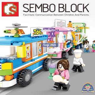 บล็อคตัวต่อร้านค้ามินิสตรีทฟู้ด SD601101 - SD601116 Sembo Block Street Food