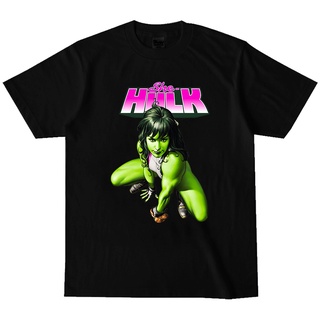 เสื้อยืดคอกลม พิมพ์ลาย Marvel She-Hulk Jennifer สีดํา สีขาว สําหรับผู้ชาย และผู้หญิงS-5XL