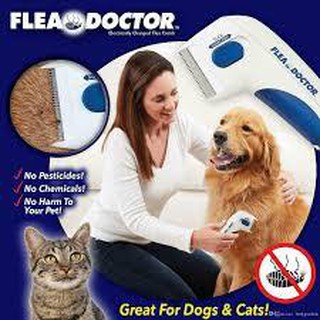 Flea Doctor หวีสางเห็บหมัดประจุไฟฟ้า  เหมาะสำหรับแมวและสุนัขทุกวัยหวีปลอดภัยง่ายต่อการใช้งาน Electronic Flea Comb