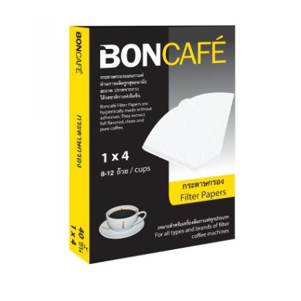 กระดาษกรองกาแฟ ขนาด 1x4 นิ้ว บอนกาแฟ Boncafe กล่องสีเหลือง