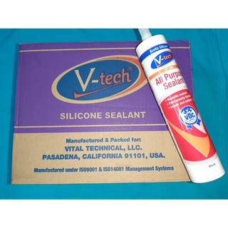 ซิลิโคนสีดำอย่างดี  V-TCEH  VT-201 จำนวน 1 กล่อง (24 หลอด) (GL137) ใช้ได้กับกระเบื้อง เซรามิค ตู้ปลา กระจก อลูมิเนียม