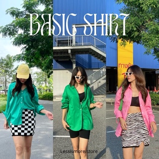 Basic Shirt เสื้อเชิ้ตทรงโอเวอร์ไซส์ สไตล์เกาหลี