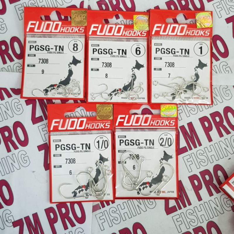 FUDO SINGLE HOOK PGSG-TN ตะขอตกปลาสําหรับล่อแข็ง