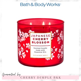 🍒ของแท้·ส่งไว·ถูก🍒BATH AND BODY WORKS เทียนหอม "Japanese Cherry Blossom" 3-wicks CANDLE ขนาดใหญ่ 3 หัวจุด