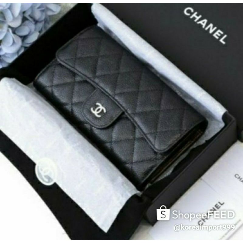 Chanel Caviar Black Wallet With Silver Hardware koreaimport999 ThaiPick