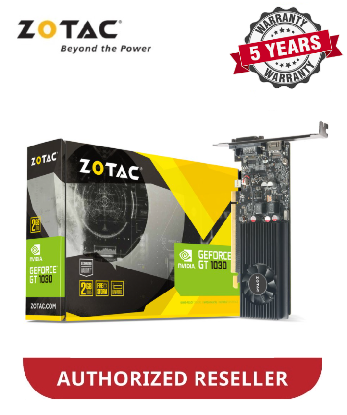 ZOTAC GeForce GT 1030 2GB GDDR5 กราฟิกการ์ด HDMI/DVI Low Profile (ZT-P10300A-10L)