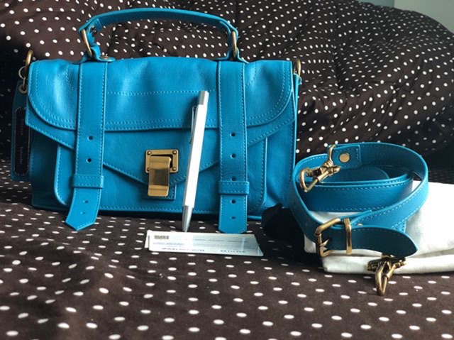 USED Proenza Schouler  PS1 Tiny Satchel Turquoise