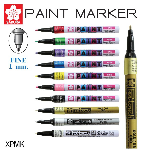 10 สี SAKURA Pen touch ปากกาสีน้ำมัน หัว 1.0 มม.