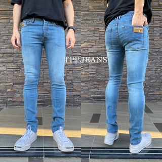 JEANSEXPRESS WINSMAN Skinny กางเกงสกินนี่ชายสีบลูฟอกซีด ป้ายหนัง ยีนส์ยืด เป้ากระดุม Size 26-36 รับชำระปลายทาง