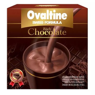 Ovaltine Swiss Rich Chocolate เครื่องดื่มมอลต์ปรุงสำเร็จรสช็อกโกแลต ขนาด 296g บรรจุ 10 ซอง