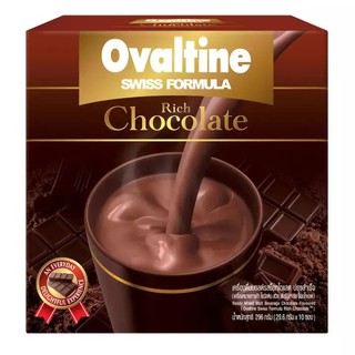 Ovaltine Swiss Rich Chocolate เครื่องดื่มมอลต์ปรุงสำเร็จรสช็อกโกแลต ขนาด 296g บรรจุ 10 ซอง