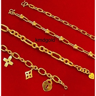 KMDGold สร้อยข้อมือ1บาท ทองแท้ พร้อมใบรับประกัน