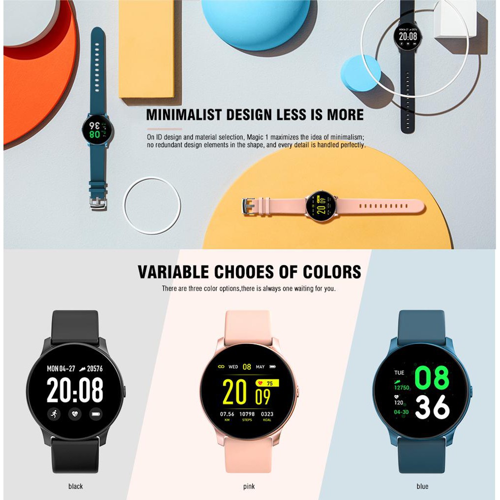 รุ่นใหม่ปี 2020ของแท้ 100%Smart Watch KW19 [แจ้งเตือน Line &amp; FB ภาษาไทย] นาฬิกาอัจฉริยะ (รองรับภาษาไทย) วัดชีพจร ความดัน