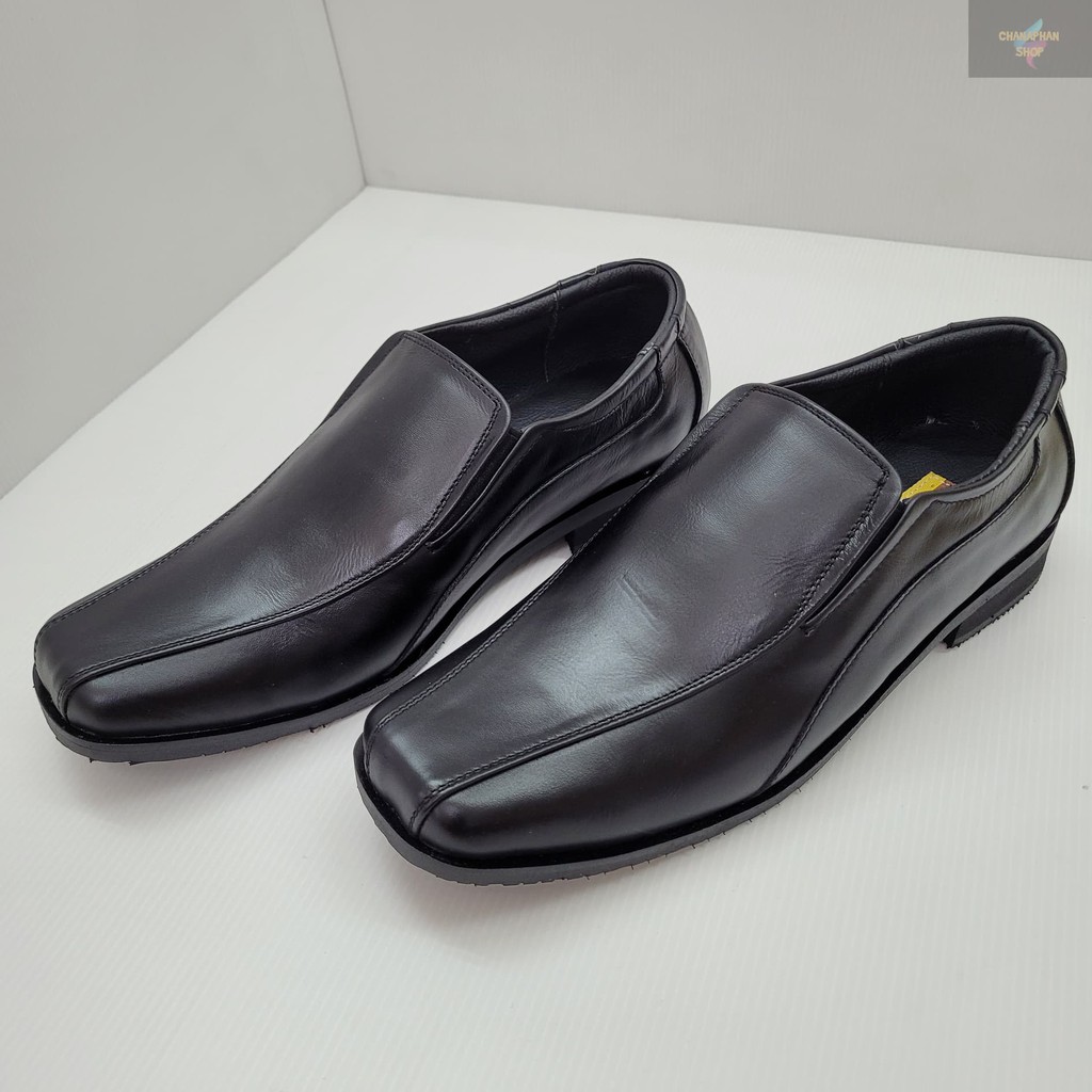 รองเท้าหนังคัชชู ผู้ชาย สีดำ AGFASA รุ่น118 งานดี หนังเกรด PREMIUM การันตี ทรงสวยใส่ทน size 38-48