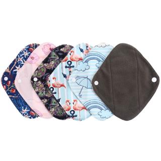 Bamboo Charcoal Reusable Cloth Menstrual Pads Panty Line / ถ่านไม้ไผ่นำมาใช้ใหม่ผ้าประจำเดือน Pads สายกางเกง