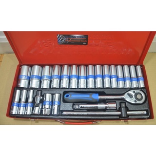 GS King Tools ชุดบล็อกยาว 12 เหลี่ยม ขนาด 1/2" (4 หุน) 24 ชิ้น