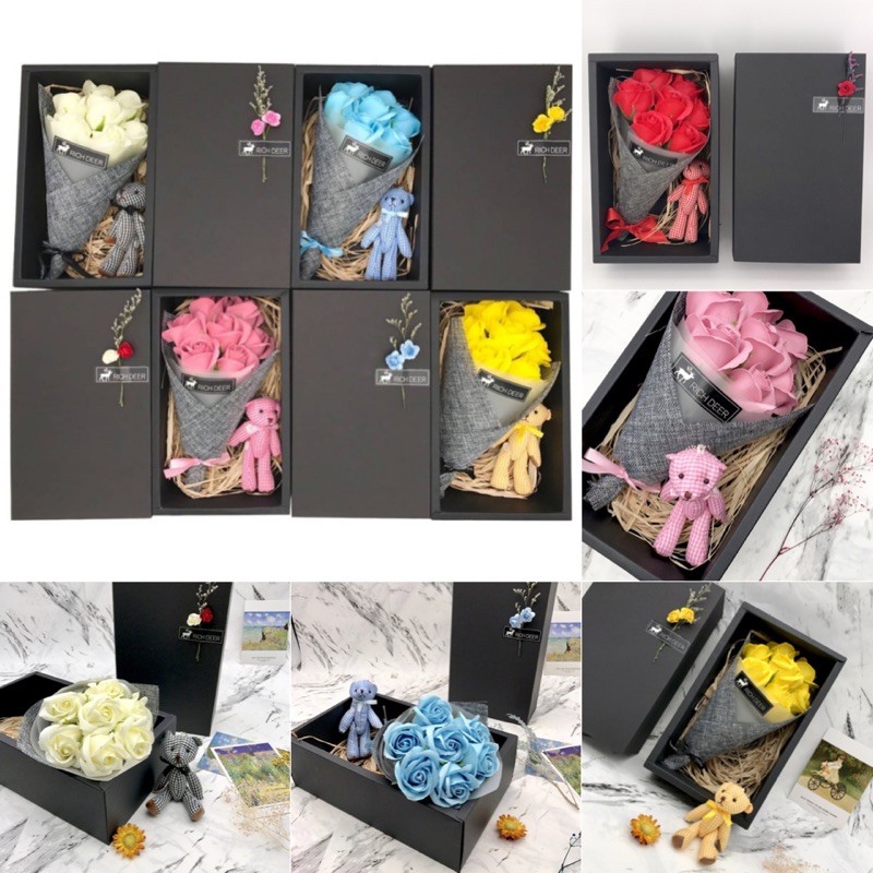 [โปรโมชั่นลูกค้าใหม่ 1 บาท]  พร้อมส่ง ช่อดอกกุหลาบ ดอกสบู่ มีกลิ่นหอม พร้อมกล่องที่เรียบหรูดูดี กุหลาบวันวาเลน์ไทน์ – โปรปัง