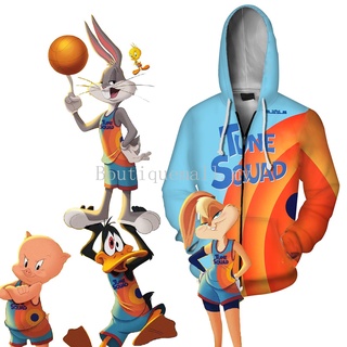 Space Jam: A New Legacy ชุดคอสเพลย์ Hoodie กางเกง 3D พิมพ์ Hooded Coat โพลีเอสเตอร์เสื้อกีฬา