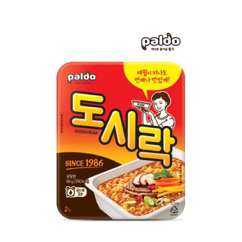 Paldo Dosirac Cup Ramyun บะหมี่เกาหลี ซุปเนื้อรสเผ็ด Doshirak Ramen ดั้งเดิม 🎈ปริมาณ 86 กรัม  🎈ราคา 