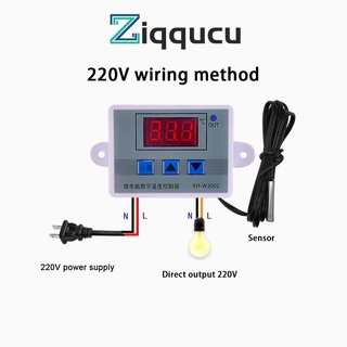 ZIQQUCU XH-W3002 NTC สวิตช์ควบคุมอุณหภูมิดิจิทัล LED DC 12 24V AC 110-220V