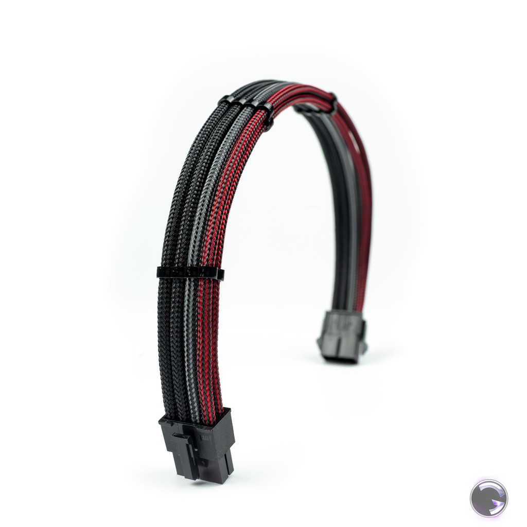 สายถักแต่งคอม [สีคาร์บอนแดง-คาร์บอน-ดำ] [ExtensionSleeveCables] [รับประกัน 1 ปี]