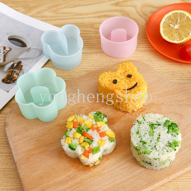 แม่พิมพ์ทําซูชิ ข้าวปั้น เบนโตะ ข้าวปั้น แบบไม่ติด DIY น่ารัก สร้างสรรค์ สําหรับเด็ก 5 ชิ้น ต่อชุด