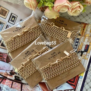 แท้ 1000% Coach  โซ่ทอง เงิน ดำ ใส่คู่กับพอชเล็กได้