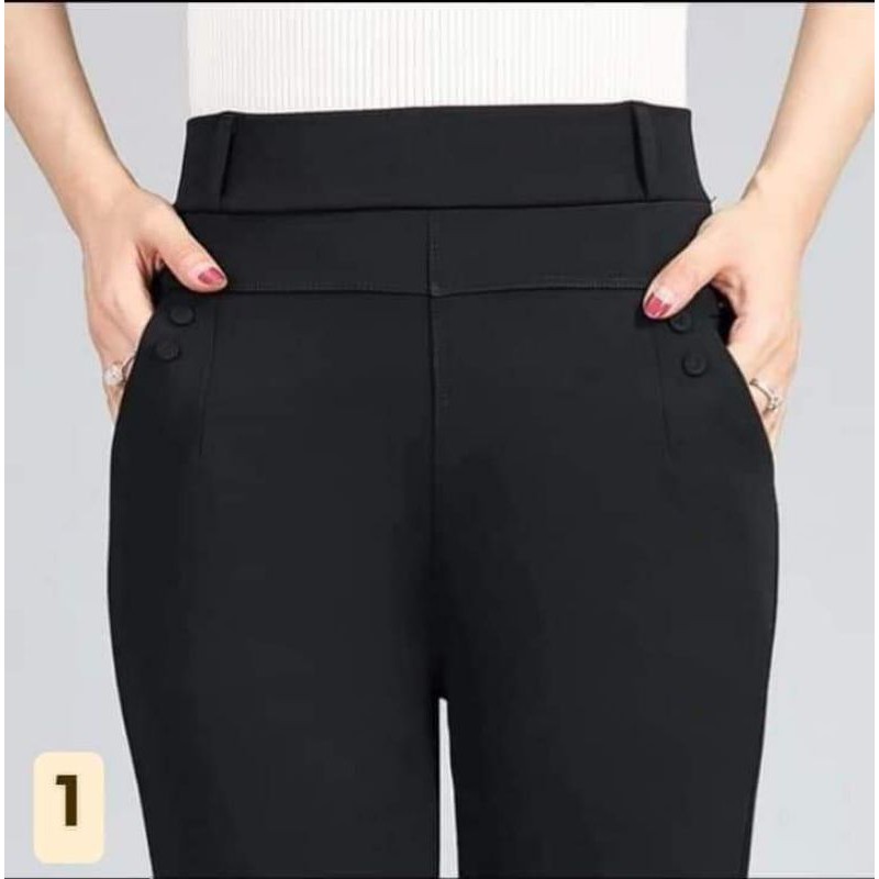 ⭐กางเกงทำงานเอวสูงผู้หญิง {สูง170 ขาลอย}ขายาว ผ้าหนานุ่ม เกรดเอ นาโนเกาหลี สาวอวบ(ไม่ใช่กางเกงสแล็ค)สะโพกใหญ่สุด48 - รูปที่ 5
