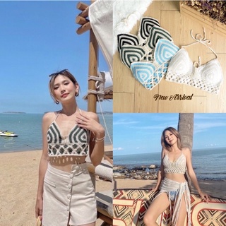 🧺พร้อมส่งค่า🧺เสื้อถัก เสื้อถักไหมพรม  เสื้อสั้นถักไหมพรม💥มีทั้งหมด 4สีนะคะ💥