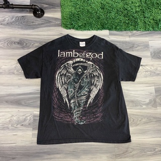 เสื้อยืดผ้าฝ้ายพิมพ์ลายแฟชั่น เสื้อยืดผ้าฝ้าย พิมพ์ลาย Lamb Of God 2000s Lamb Of God วงร็อคเฮฟวี่เมทัล สไตล์วินเทจ สําหร