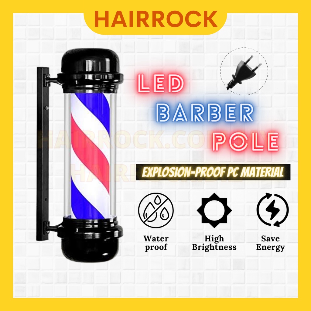 (TL3)เสาตัดผม Led หมุนแถบส่องสว่างกันน้ํา