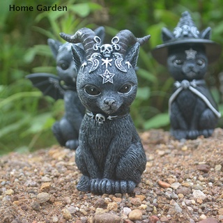 HGG Garden Kitten Statue Figurine Magic Cat Resin Crafts Animal Decorations Witch HGG