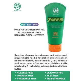 One & All สบู่ทำความสะอาดได้ทุกส่วนของร่างกายและเส้นผม Swimmer One Stop Cleanser Face + Hair + Body (150ml)