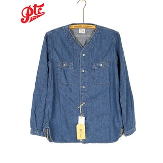 เสื้อเชิ๊ต orSlow NO COLLAR DENIM SHIRT (01-8073-95K)