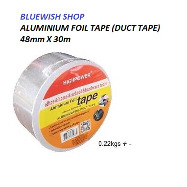 ALUMINIUM FOIL TAPE DUCT TAPE 48mm X 30M / PELEKAT ALUMINIUM PERIUK