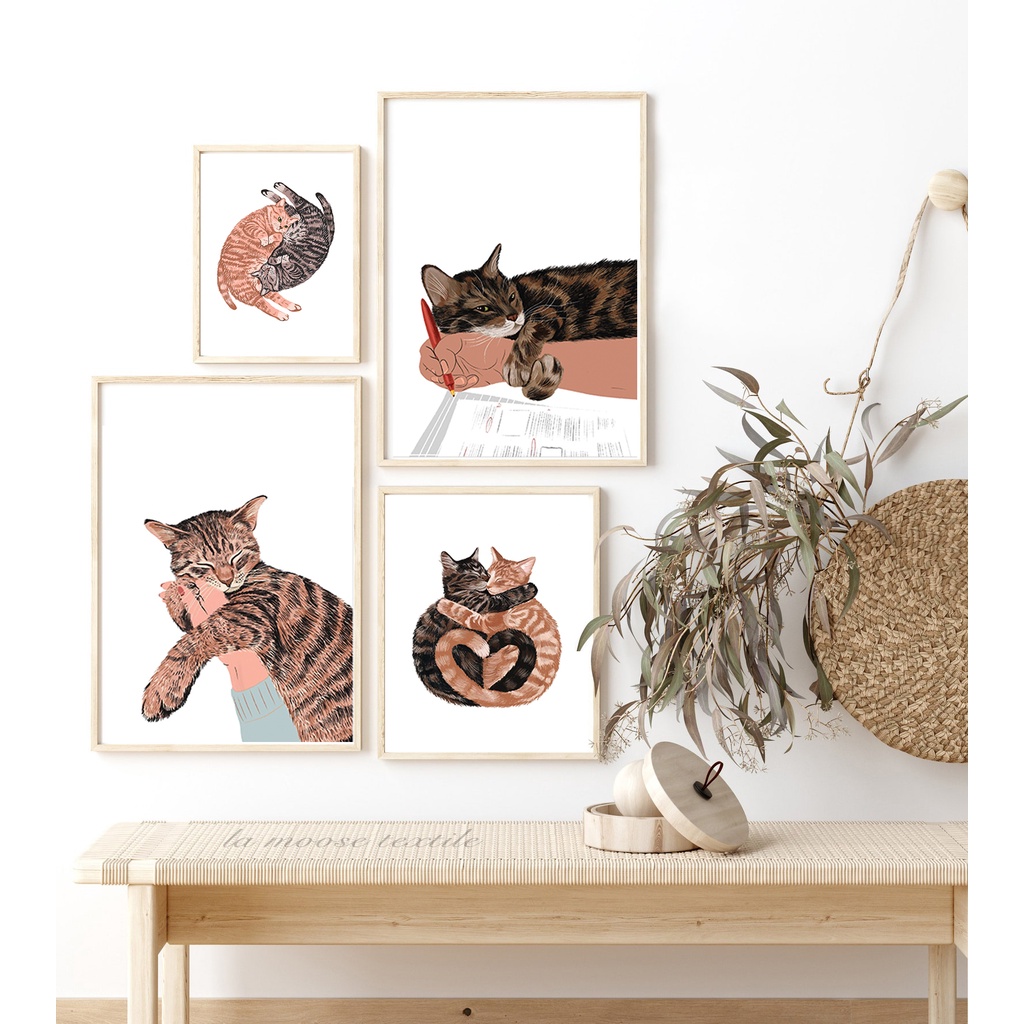 🐈 รูปแมว 🐈 พร้อมส่งจากไทย 🐈รูปภาพติดผนัง🐈ภาพพิมพ์ลายสัตว์ ภาพแมว รูปติดผนัง ตกแต่งห้อง โปสเตอร์ติดผนัง