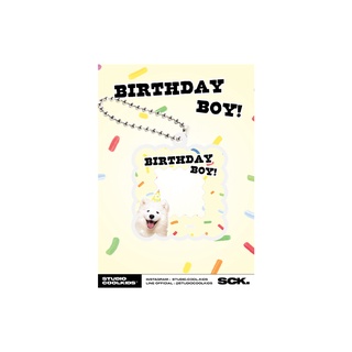 yellow birthday boy frame keychain