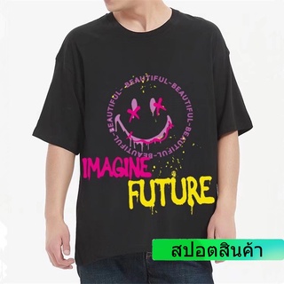 เสื้อยืดลําลอง คอกลม แขนสั้น ผ้าฝ้ายแท้ ทรงหลวม เข้ากับทุกการแต่งกาย สไตล์เกาหลี แฟชั่นฤดูร้อน สําหรับผู้ชาย และผู้หญิง