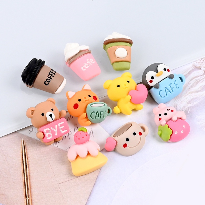 เครื่องประดับ กิ๊บติดผมเรซิ่น รูปการ์ตูนหมีน่ารัก ขนาดเล็ก แฮนด์เมด diy สําหรับตกแต่งผม ร้านเครื่องประดับ