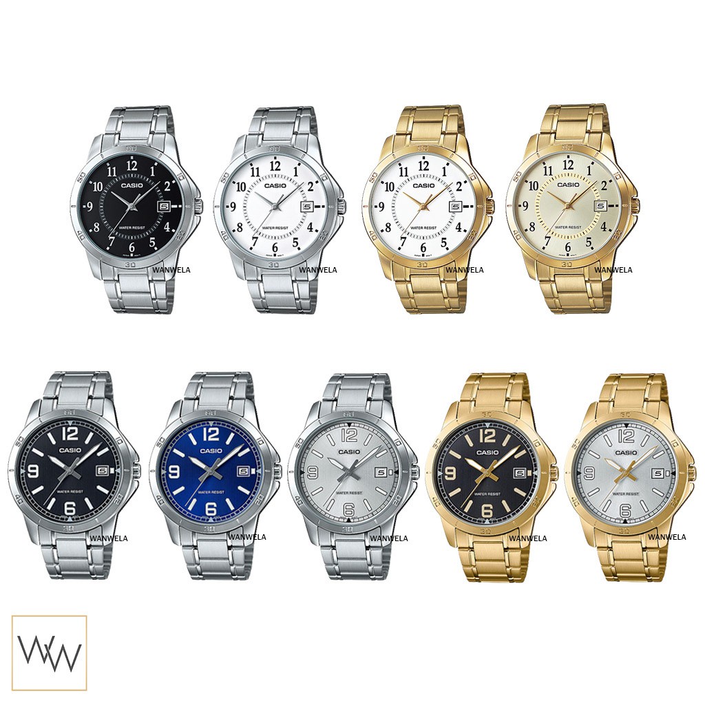 นาฬิกาข้อมือคู่ นาฬิกาผู้หญิง [ใส่โค้ดลดเพิ่ม] ของแท้ นาฬิกาข้อมือ Casio ผู้ชาย รุ่น MTP-V004 (สายสแตนเลส)
