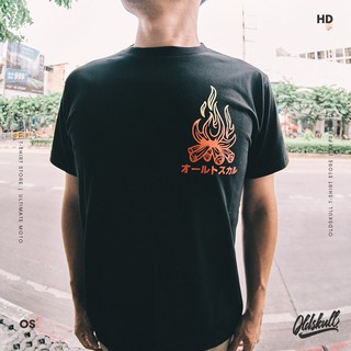 เสื้อยืดผู้ชาย Oldskull  Moto HD - CAMPING S-5XL