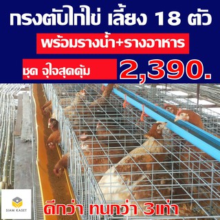 กรงตับไก่ไข่ จุ18 ตัวพร้อมอุปกรณ์รางน้ำ+รางอาหาร