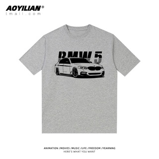 เสื้อยืดผู้ชาย BMW BMW M POWER แผนกประสิทธิภาพรถแขนสั้นรถวัฒนธรรมคนรักเสื้อยืดผ้าฝ้ายแท้หลวมครึ่งแขน Men S-5XL