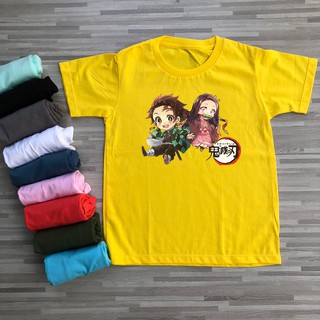 เสื้อเด็กน่ารัก เสื้อยืดเด็ก ลาย ดาบพิฆาตอสูร kimetsu no yaiba การ์ตูนน่ารัก ทันจิโร่ และ เนซึโกะ